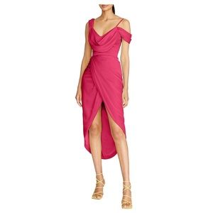 Theia Faux Wrap Dress